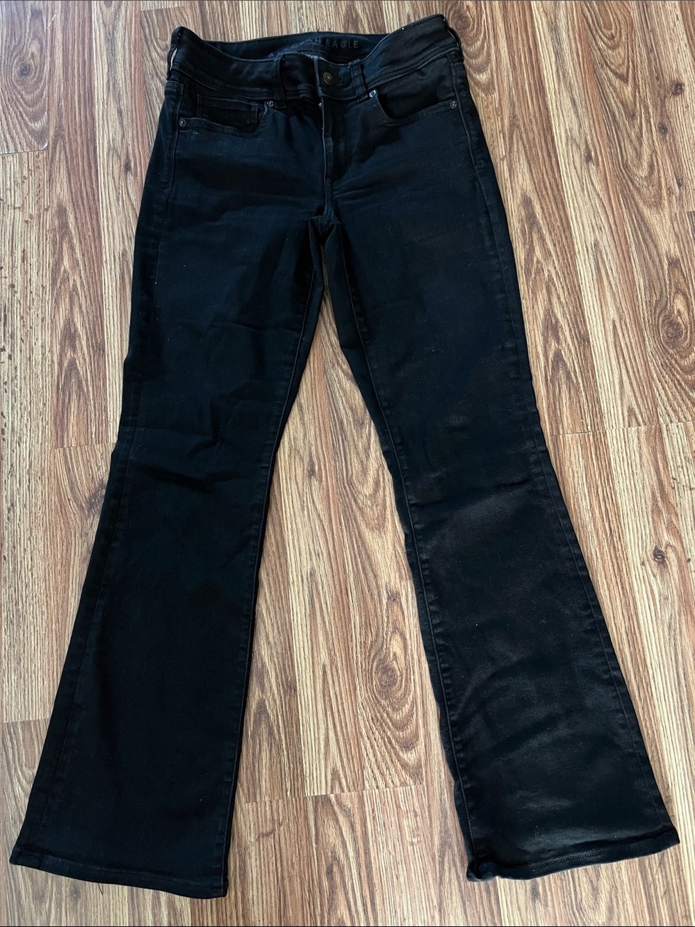 American Eagle Outfitters Kick Bootcut Black Flared Jeans